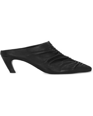 Ash Viva Ruched Mules - Black