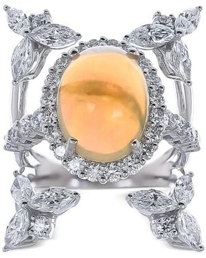 YEPREM Reign Supreme Opal And Diamond Ring - White