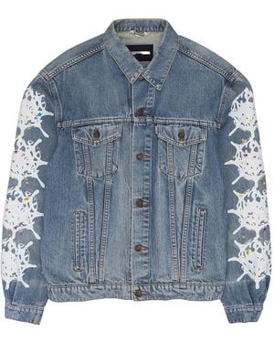 Sp5der Chaqueta Vaquera Con Estampado Web - Azul