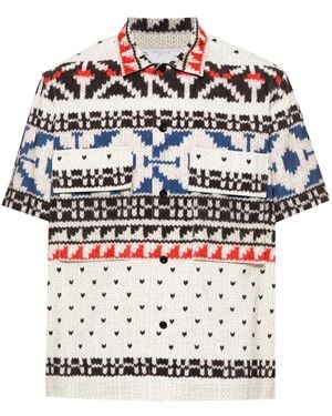 Sacai Abstract-Pattern Shirt - White