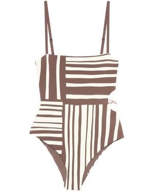 SIR. Linocut Beaded Swimsuit - White