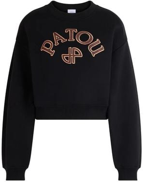 Patou Sudadera Corta Con Logo Bordado - Negro