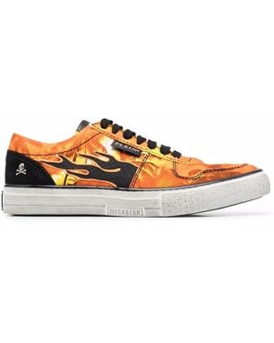 Philipp Plein Flame Low-Top Trainers - Orange