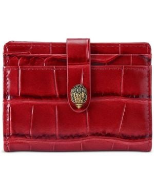 Kurt Geiger Kensington Croc-Embossed Eagle-Head Wallet - Red