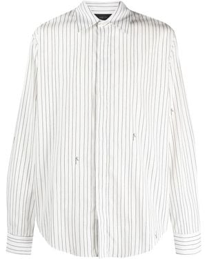 Amiri Striped Shirt With Staggered Logo - White