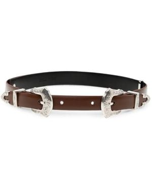 Toga Gürtel Mit Graviertem Metallschild - Weiß