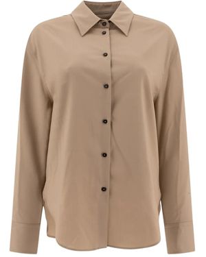 Loulou Eliana Classic-Collar Buttoned Shirt - Natural