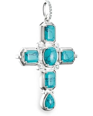 Thomas Sabo Pendente A Croce Con Zircone - Blu