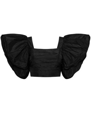 Rebecca Vallance Chiara Ruffled Crop Top - Black