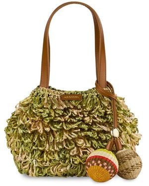 Aquazzura Mini Pom Pom Tote Bag - Metallic