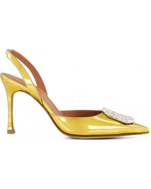 AMINA MUADDI Camelia Crystal-Embellished Pumps - Metallic