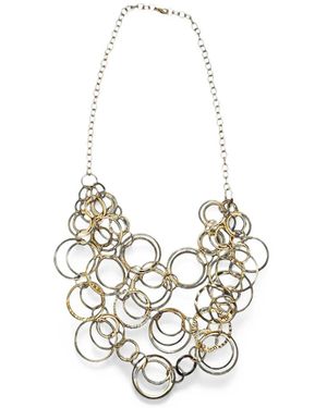Madison Maison Circle Bib Round-Shapes Necklace - White