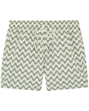 Frescobol Carioca Copacabana Print Swim Shorts - White