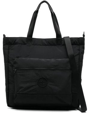 Stone Island Shopper Mit Kompass-Patch - Schwarz