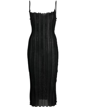 a. roege hove Katrine Ribbed Midi Dress - Black
