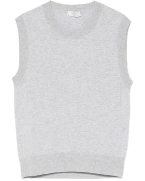 Peserico Top Met Ronde Hals - Wit