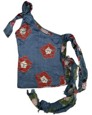 Tigra Tigra Floral Tie Top - Blue