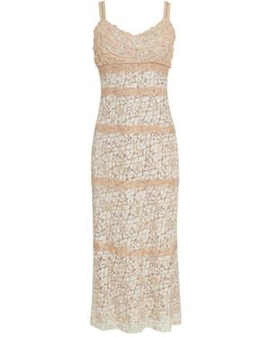 Lethicia Bronstein Vestido midi Melissa con paneles de encaje - Neutro