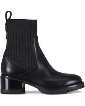 Santoni Ribbed buckle boots - Negro