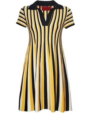 La DoubleJ Plaza Minikleid mit gestreiftem Kragen - Schwarz