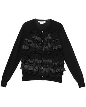 Comme des Garçons Ruffled Button-Up Cardigan - Black