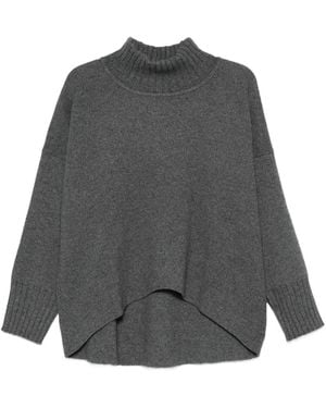 Liviana Conti Carlotta High-Neck Ribbed Sweater - Grey