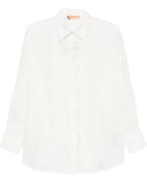 Ermanno Scervino Camisa Con Encaje Bordado - Blanco
