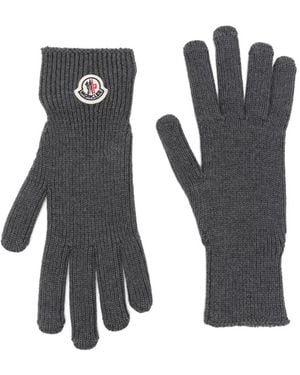 Moncler Handschuhe Aus Geripptem Strick - Weiß