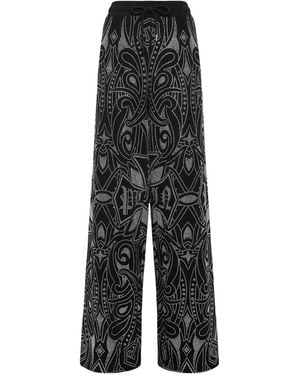 Philipp Plein Skater Fit Jogging Pants Gothic Plein Strass - Gray