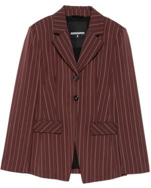 Patrizia Pepe Pinstripe-Pattern Single-Breasted Blazer - Purple