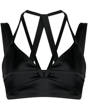 R.ev Strap-Detail Sleeveless Cropped Top - Black