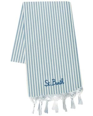 MC2 Saint Barth Fouta Gestreept Strandlaken - Blauw