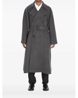 Saint Laurent Double-Breasted Cashmere Coat - Grey