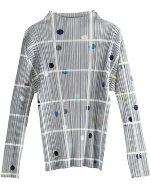 Pleats Please Issey Miyake Haut Plissé À Rayures - Grey