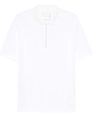 Sacai Polo Con Detalle De Cremallera - Blanco