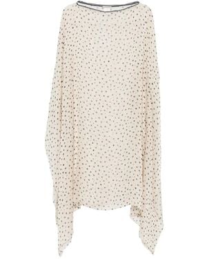Faliero Sarti Polka-Dot Silk Dress - Natural