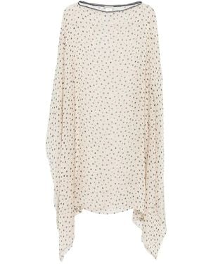 Faliero Sarti Polka-Dot Silk Dress - Natural