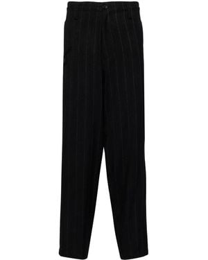 Yohji Yamamoto Pinstriped Tailored Trousers - Black
