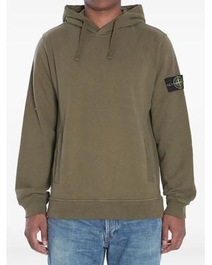 Stone Island Kangaroo-Pocket Hoodie - Green