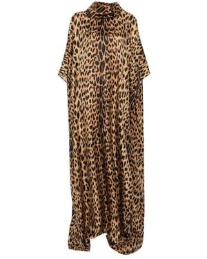 Gucci Leopard-Print Maxi Dress - Natural
