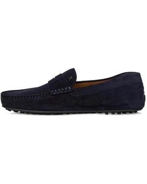 Hackett Driver Saddle Suede Loafers - Blue