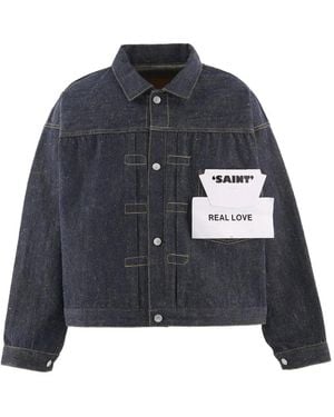 SAINT Mxxxxxx X Berberjin Buttoned Denim Jacket - Blue