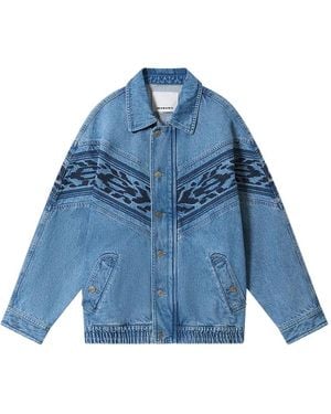Isabel Marant Marant Julian Embroidered Denim Jacket - Blue