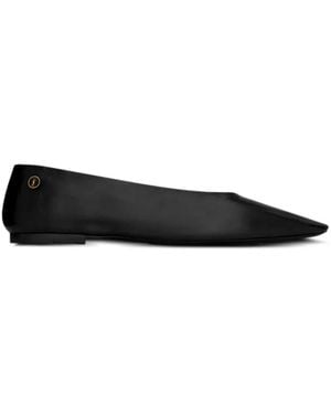 Saint Laurent Almond-Toe Ballet Flats - Black