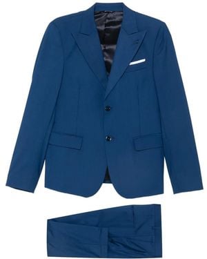 Daniele Alessandrini Peak-Lapels Single-Breasted Suit - Blue