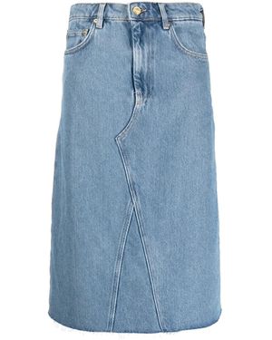 Ganni High-Waist Denim Skirt - Blue