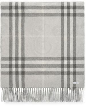 Burberry Reversible Etched Knight Cashmere Scarf - Grey