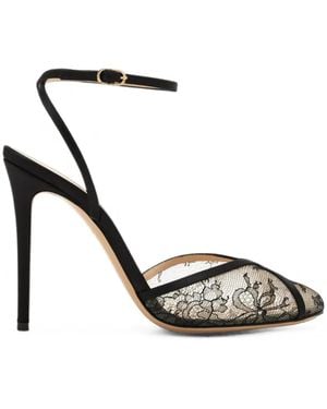 Andrea Wazen Sienna Lace Pumps - White