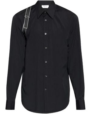 McQueen Strap-Detail Shirt - Blue