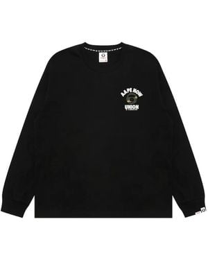 Aape By A Bathing Ape T-Shirt Met Camouflage-Print En Logo-Print - Zwart